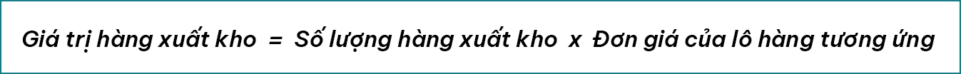 Công thức tính giá xuất kho theo giá đích danh