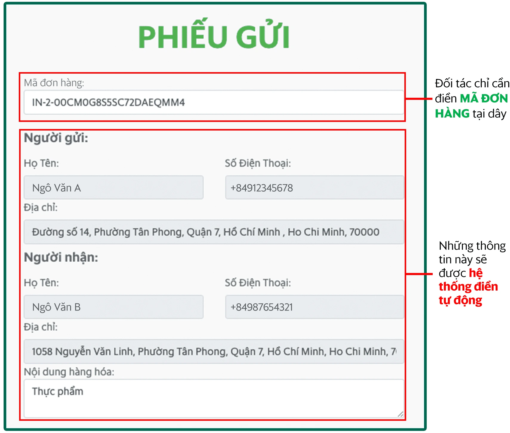 Điền đầy đủ các thông tin lên phiếu 1 cách chính xác