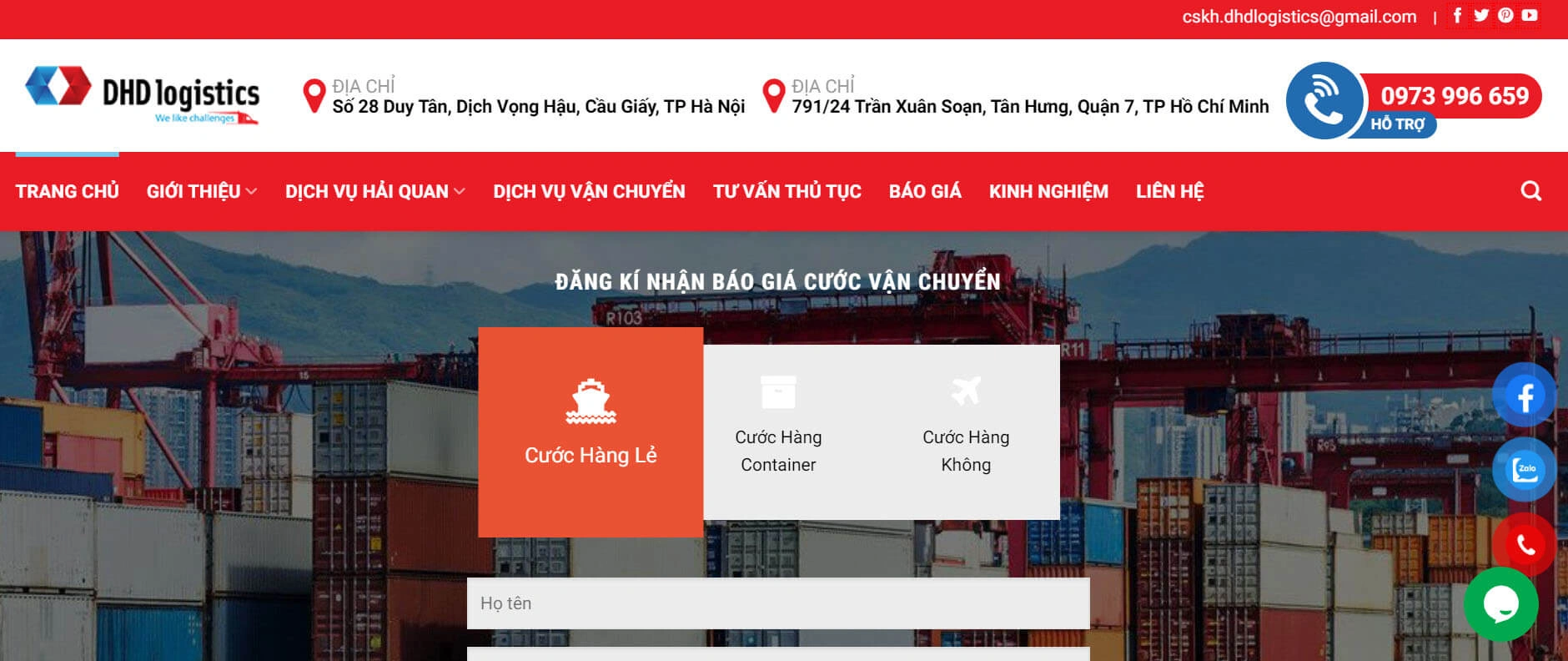 DHD - Đơn vị vận chuyển hàng Trung Quốc về Việt Nam an toàn 