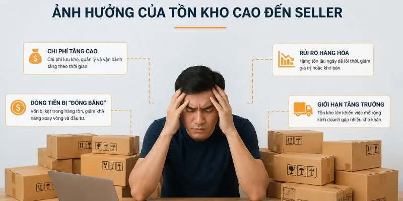 Ảnh hưởng của tồn kho cao đến seller