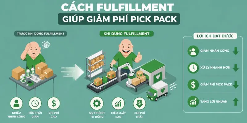 Cách fulfillment giúp giảm phí pick pack