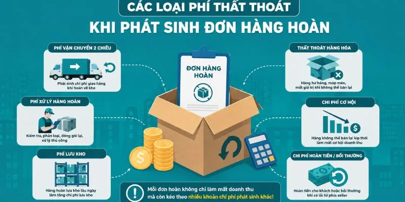 Các loại phí thất thoát khi phát sinh đơn hàng hoàn