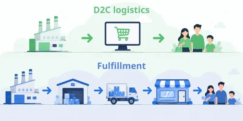 Những khác biệt giữa D2C logistics và fulfillment