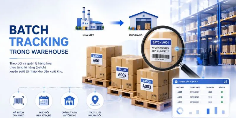 Định nghĩa về batch tracking trong warehouse