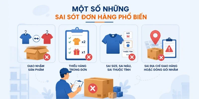 Một số những sai sót đơn hàng phổ biến