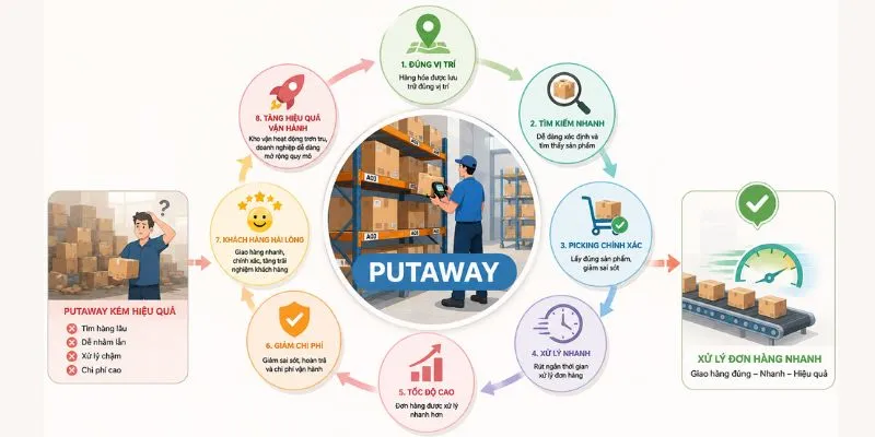 Putaway và tầm ảnh hưởng đến tốc độ xử lý đơn hàng