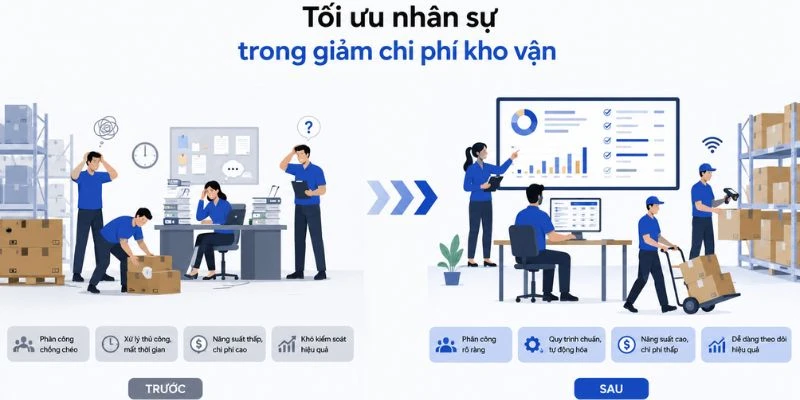 Tối ưu nhân sự trong giảm chi phí kho vận