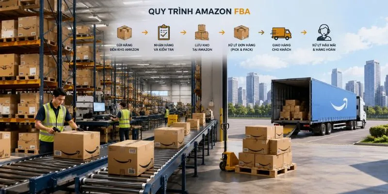 Mô hình vận hành kho amazon FBA