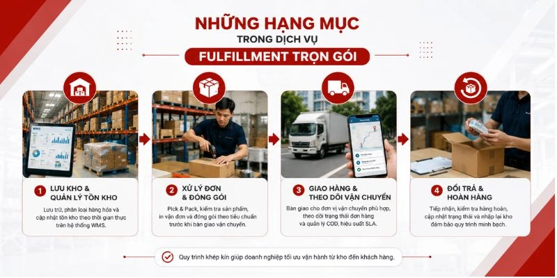 Những hạng mục trong dịch vụ fulfillment trọn gói