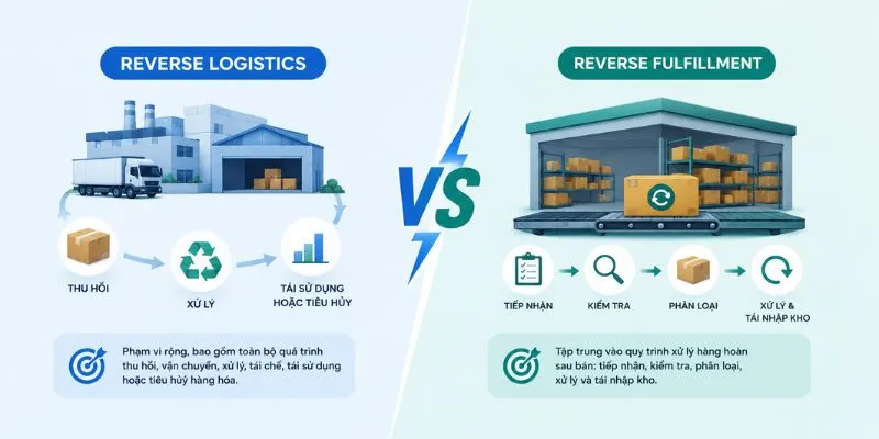 Sự kh&aacute;c biệt giữa reverse logistics v&agrave; reverse fulfillment&nbsp;
