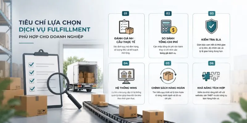 Tiêu chí lựa chọn dịch vụ fulfillment phù hợp cho doanh nghiệp