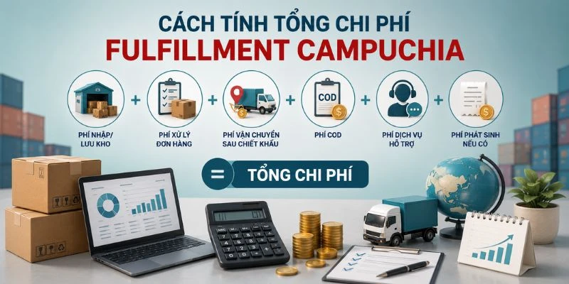 Cách tính tổng chi phí fulfillment Campuchia