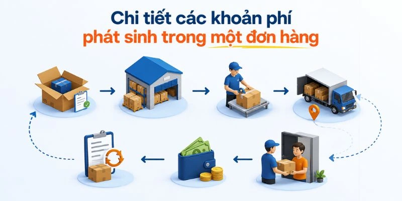Chi tiết các khoản phí phát sinh trong một đơn hàng 