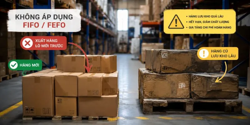 Sai lầm khi không áp dụng FIFO hoặc FEFO