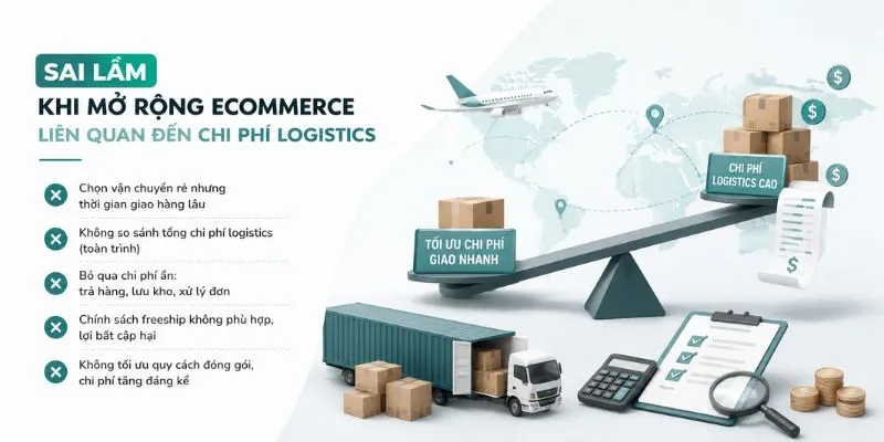 Sai lầm khi mở rộng ecommerce liên quan đến chi phí logistics
