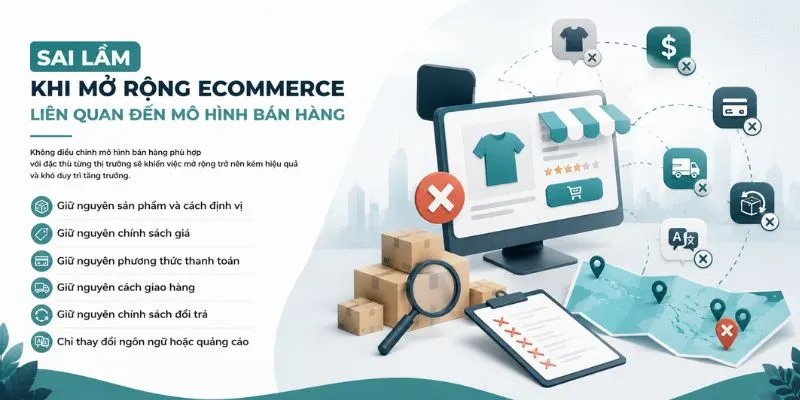 Sai lầm khi mở rộng ecommerce liên quan đến mô hình bán hàng