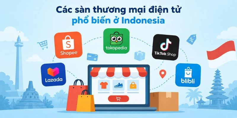 Các sàn thương mại điện tử phổ biến ở Indonesia