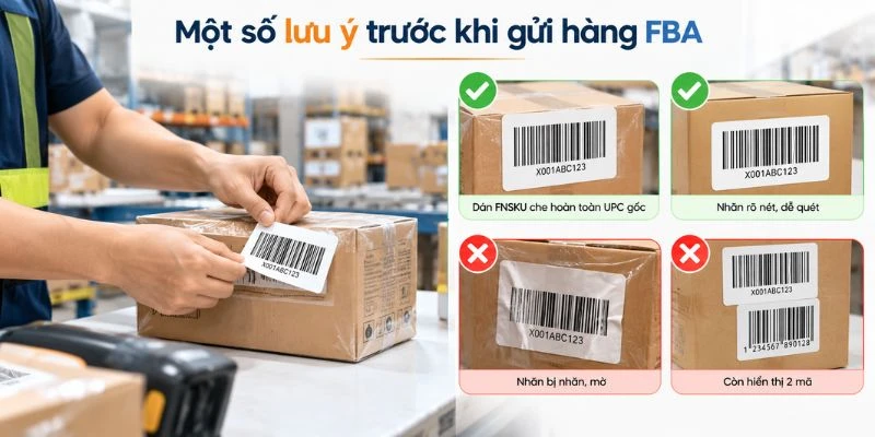Một số lưu ý trước khi gửi hàng FBA