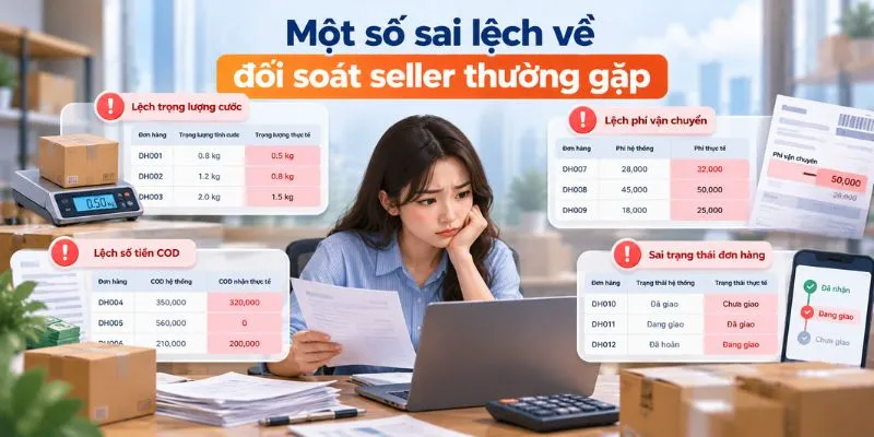 Một số sai lệch về đối soát seller thường gặp